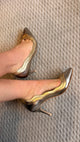 Scarpin Wave Prata velho com Champagne