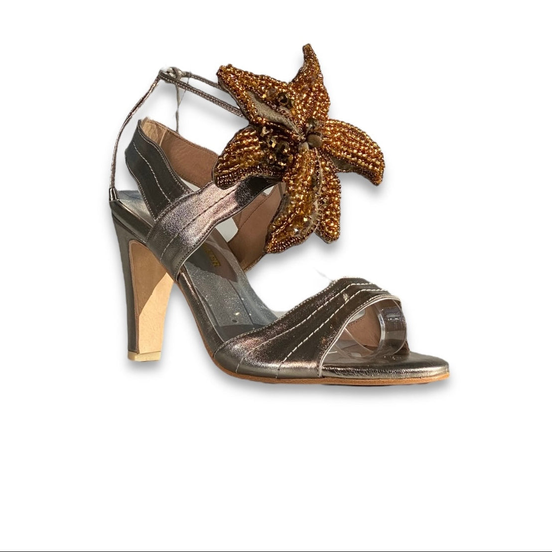 Sandália Amarílis Prata Velho com Flor