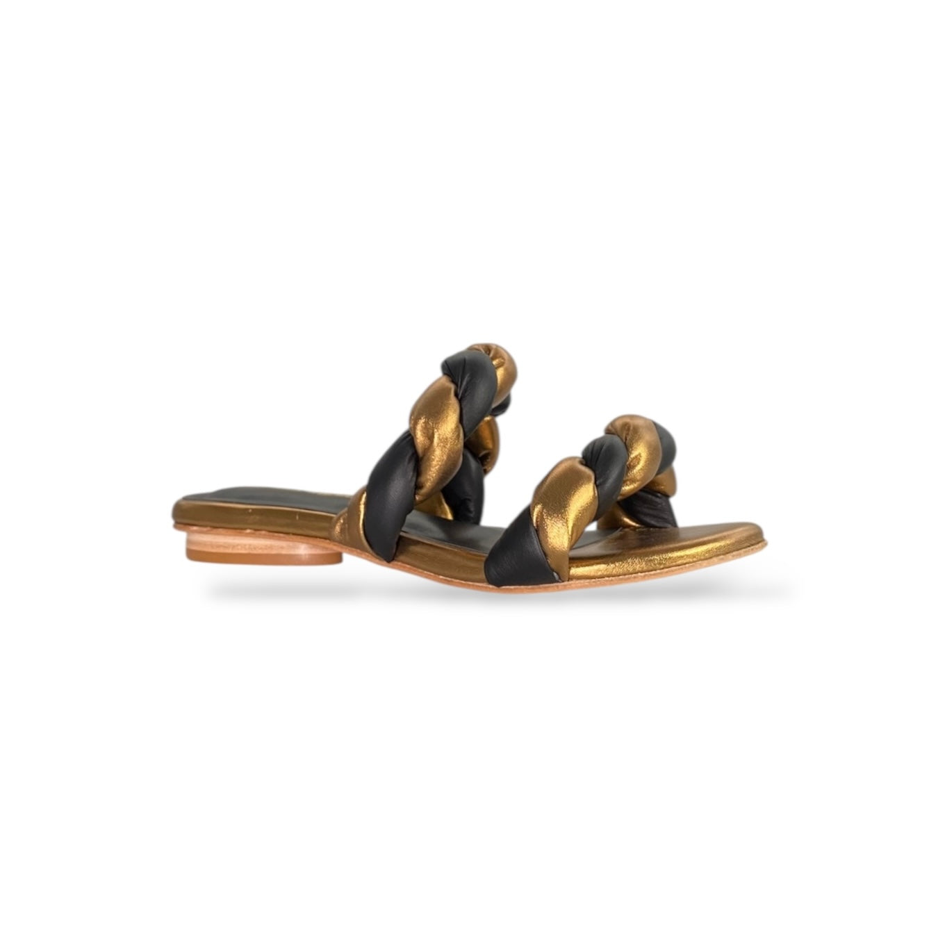 Flat Margot Preto com Ouro