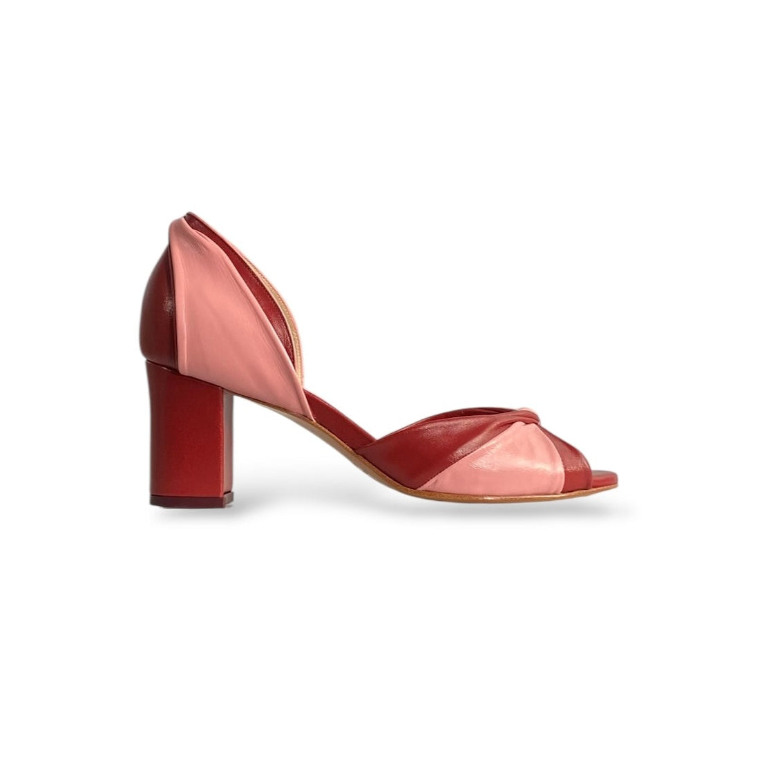Peep toe Sereno Vinho com rosa