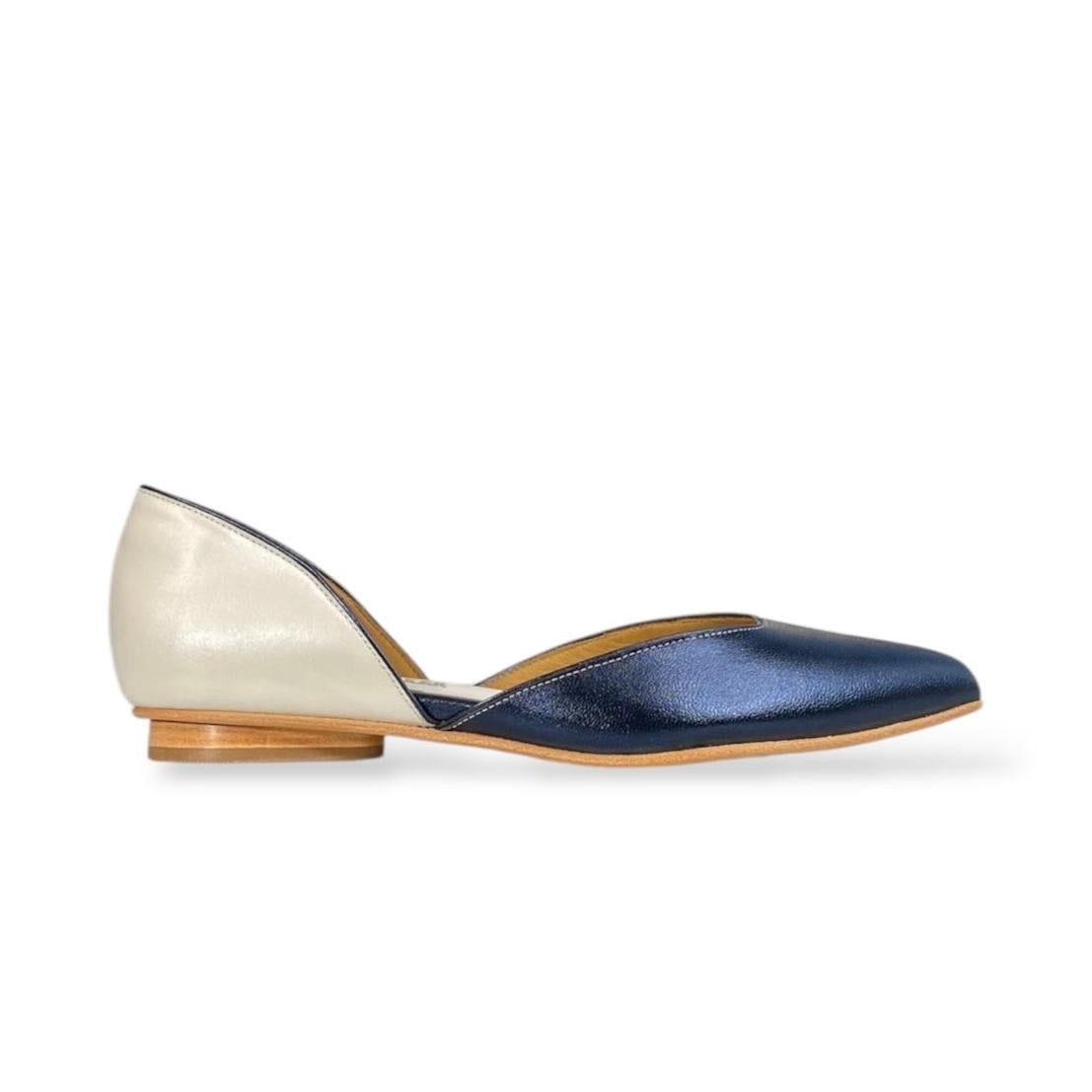 Sapatilha Mia Marinho metalizado c/ branco