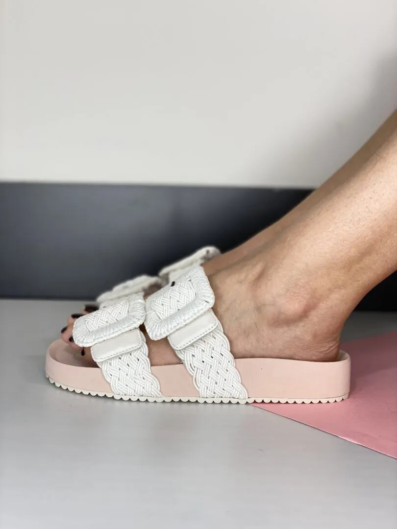 Flat Sol Branco com Pêssego