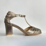 Peep Toe Ana Luiza Prata velho com Champagne