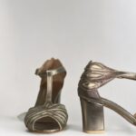 Peep Toe Ana Luiza Prata velho com Champagne