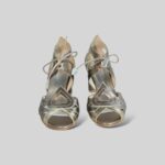 Peep Toe Lisa Prata velho com Champagne