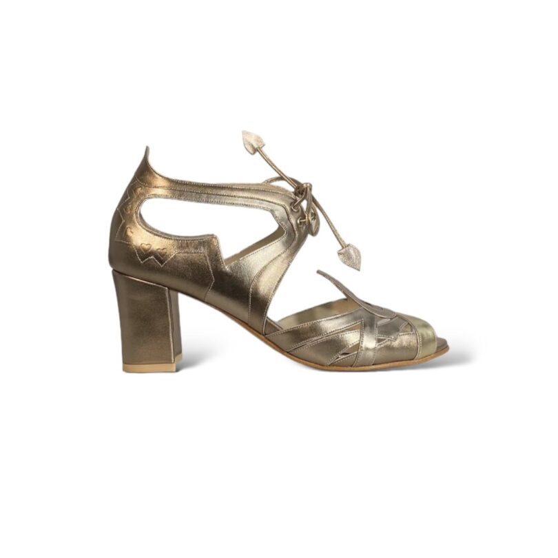 Peep Toe Lisa Prata velho com Champagne